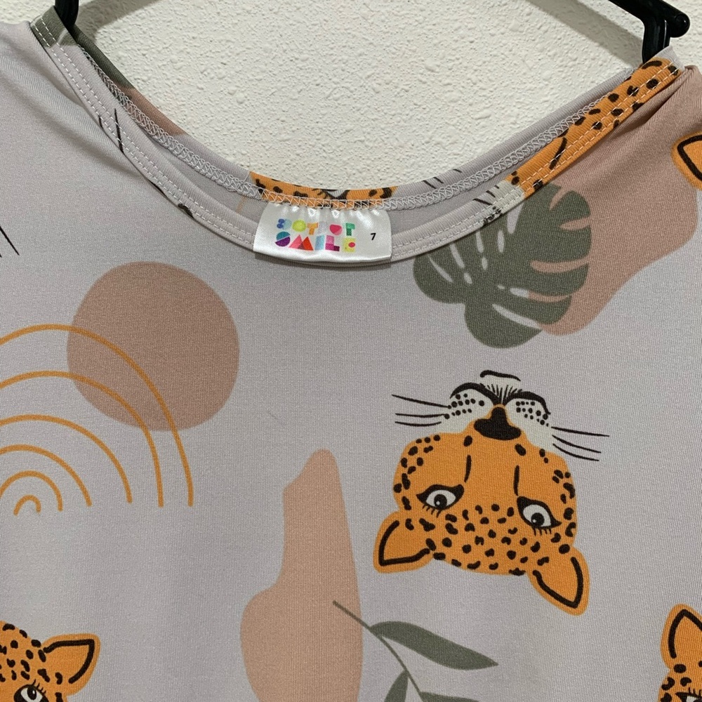 Dot Dot Smile Jaguar Print Cap Sleeve Dress